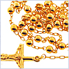 925 Sterling Silver with 10K Gold Mens Rosary Necklace 18 1/2 Inches - 24diamonds.com