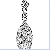14K White Gold 0.47 ct Diamond Womens Leaf Pendant - 24diamonds.com