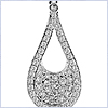 14K White Gold 0.81 ct Diamond Womens Drop Pendant - 24diamonds.com