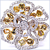14K White Gold 5.10 ct Natural Fancy Diamond Womens Flower Ring - 24diamonds.com