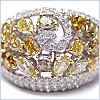 14K White Gold 5.06 ct Natural Fancy Diamond Womens Dome Ring - 24diamonds.com