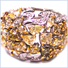 14K White Gold 6.46 ct Natural Fancy Diamond Womens Dome Ring - 24diamonds.com