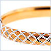 925 Sterling Silver with 10K Gold Womens Bangle Bracelet 9 Inches - 24diamonds.com