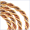 925 Sterling Silver with 10K Gold Unisex Rope Chain 24 Inches - 24diamonds.com