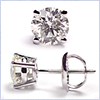 14K White Gold 1.04 ct Diamond Womens Stud Earrings - 24diamonds.com