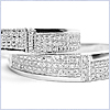 10K White Gold 0.95 ct Diamond Wedding Band Set - 24diamonds.com