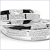 10K White Gold 0.60 ct Diamond Wedding Band Set - 24diamonds.com