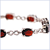 925 Sterling Silver 11.00 ct Garnet Womens Bracelet 7 1/2 Inches - 24diamonds.com