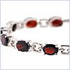 925 Sterling Silver 14.00 ct Garnet Womens Bracelet 7 1/2 Inches - 24diamonds.com