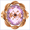 14K Yellow Gold 4.73 ct Amethyst Diamond Womens Ring - 24diamonds.com