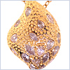 14K Yellow Gold 5.10 ct Diamond Womens Custom Leaf Pendant - 24diamonds.com