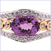 14K White Gold 5.10 ct Amethyst Diamond Womens Ring - 24diamonds.com