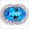 14K White Gold 25.15 ct Blue Topaz Diamond Womens Signet Ring - 24diamonds.com