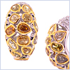 14K White Gold 7.37 ct Natural Fancy Diamond Womens Hoop Earrings - 24diamonds.com