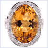 14K White Gold 18.04 ct Citrine Diamond Womens Signet Ring - 24diamonds.com