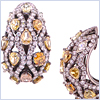 14K White Gold 7.13 ct Natural Fancy Diamond Womens Hoop Earrings - 24diamonds.com