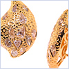 14K Yellow Gold 5.81 ct Diamond Womens Custom Leaf Earrings - 24diamonds.com