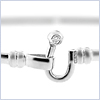 14K White Gold 0.04 ct Diamond Womens Bangle Bracelet 7 1/2 Inches - 24diamonds.com