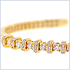 18K Yellow Gold 1.57 ct Diamond Womens Cuff Bracelet 7 1/2 Inches - 24diamonds.com