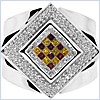 14K White Gold 2.25 ct Diamond Mens Signet Ring - 24diamonds.com