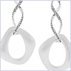 14K White Gold 1.66 ct Diamond White Ceramic Womens Dangle Earrings - 24diamonds.com