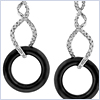 14K White Gold 2.02 ct Diamond Black Ceramic Womens Dangle Earrings - 24diamonds.com