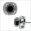 14K White Gold 2.35 ct Natural Black Diamond Stud Earrings - 24diamonds.com