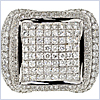 14K White Gold 4.50 ct Diamond Mens Custom Signet Ring - 24diamonds.com