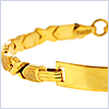 925 Sterling Silver Yellow Gold Kids ID Bracelet 6 Inches - 24diamonds.com