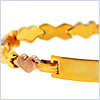 925 Sterling Silver Three Tone Gold Kids ID Bracelet 6 Inches - 24diamonds.com