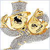 925 Sterling Silver 2.50 ct Diamond Monopoly Man Pendant - 24diamonds.com