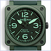 Bell & Ross Aviation BR 03-92 Military Ceramic Mens Watch BR0392-CERAM-MIL - 24diamonds.com