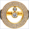 18K Yellow Gold 1.51 ct Diamond Womens Floating Ring - 24diamonds.com