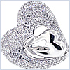 14K White Gold 2.71 ct Diamond Womens Two Hearts Ring - 24diamonds.com