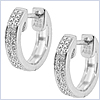 925 Sterling Silver 0.10 ct Diamond Womens Hoop Earrings - 24diamonds.com