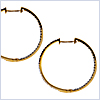 14K Yellow Gold 0.45 ct Diamond Womens Hoop Earrings - 24diamonds.com