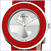 Gucci U-Play Medium Red Leather Womens Watch YA129421 - 24diamonds.com