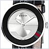 Gucci U-Play Small Black Leather Womens Watch YA129508 - 24diamonds.com