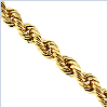 Hollow 10K Yellow Gold Mens Rope Chain 5mm 36 Inches - 24diamonds.com