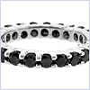 14K White Gold 2.41 ct Black Diamond 3 mm Eternity Ring - 24diamonds.com