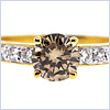 14K Yellow Gold 1.16 ct Cognac Diamond Womens Engagement Ring - 24diamonds.com