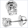 14K White Gold 1.04 ct Diamond Womens Stud Earrings - 24diamonds.com