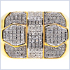 Yellow 925 Sterling Silver 0.70 ct Diamond Pave Mens Ring - 24diamonds.com