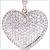 14K Yellow Gold 2.17 ct Diamond Womens Love Heart Pendant - 24diamonds.com