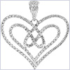 14K White Gold 1.04 ct Diamond Womens Love Heart Pendant - 24diamonds.com