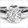 14K White Gold 0.58 ct Diamond Womens Flower Engagement Ring - 24diamonds.com