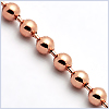 10K Pink Gold Army Bead Ball Mens Chain Necklace 3 mm 40 Inches - 24diamonds.com
