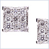 14K White Gold 0.50 ct Diamond Unisex Square Stud Earrings - 24diamonds.com