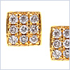 14K Yellow Gold 0.20 ct Diamond Unisex Square Stud Earrings - 24diamonds.com