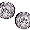 14K White Gold 0.84 ct Diamond Womens Bezel-Set Stud Earrings - 24diamonds.com